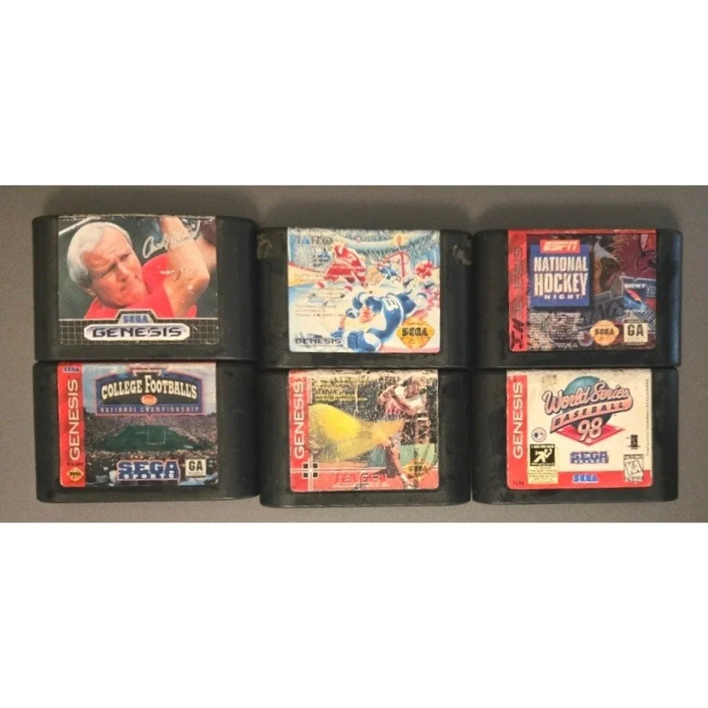 Lot of 6 Sega Genesis Sports Games Hit the Ice World Series Baseball 98 Loose
